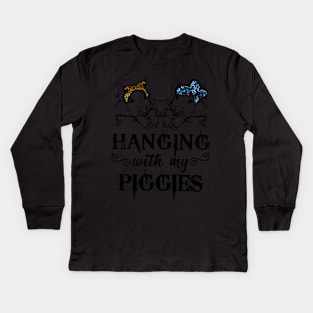 Hanging With My PIGGIES. Kids Long Sleeve T-Shirt